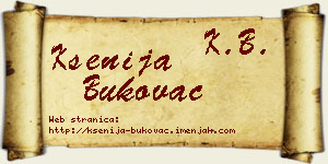 Ksenija Bukovac vizit kartica